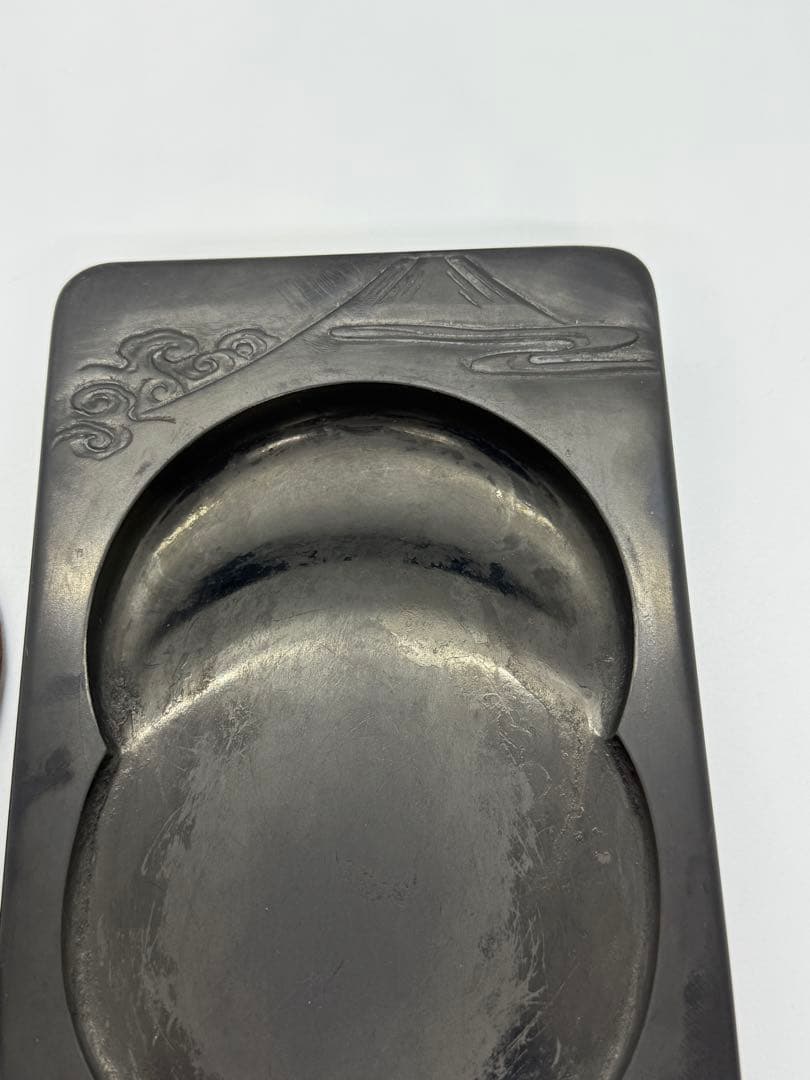 硯　作者入り　【十一代 雨宮静軒 作】雨端硯