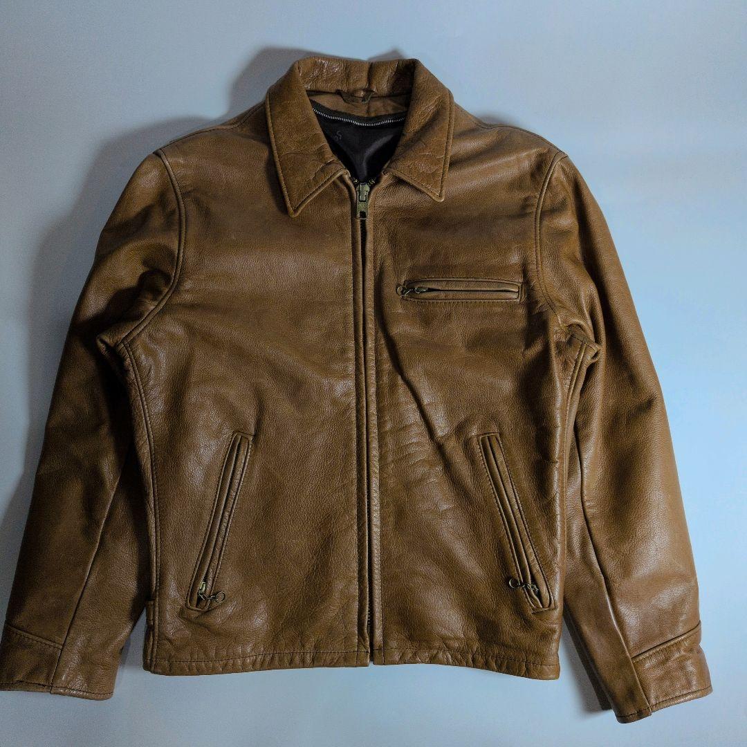【廃盤】USA製 Schott AT101 レザージャケット ブラウン 38