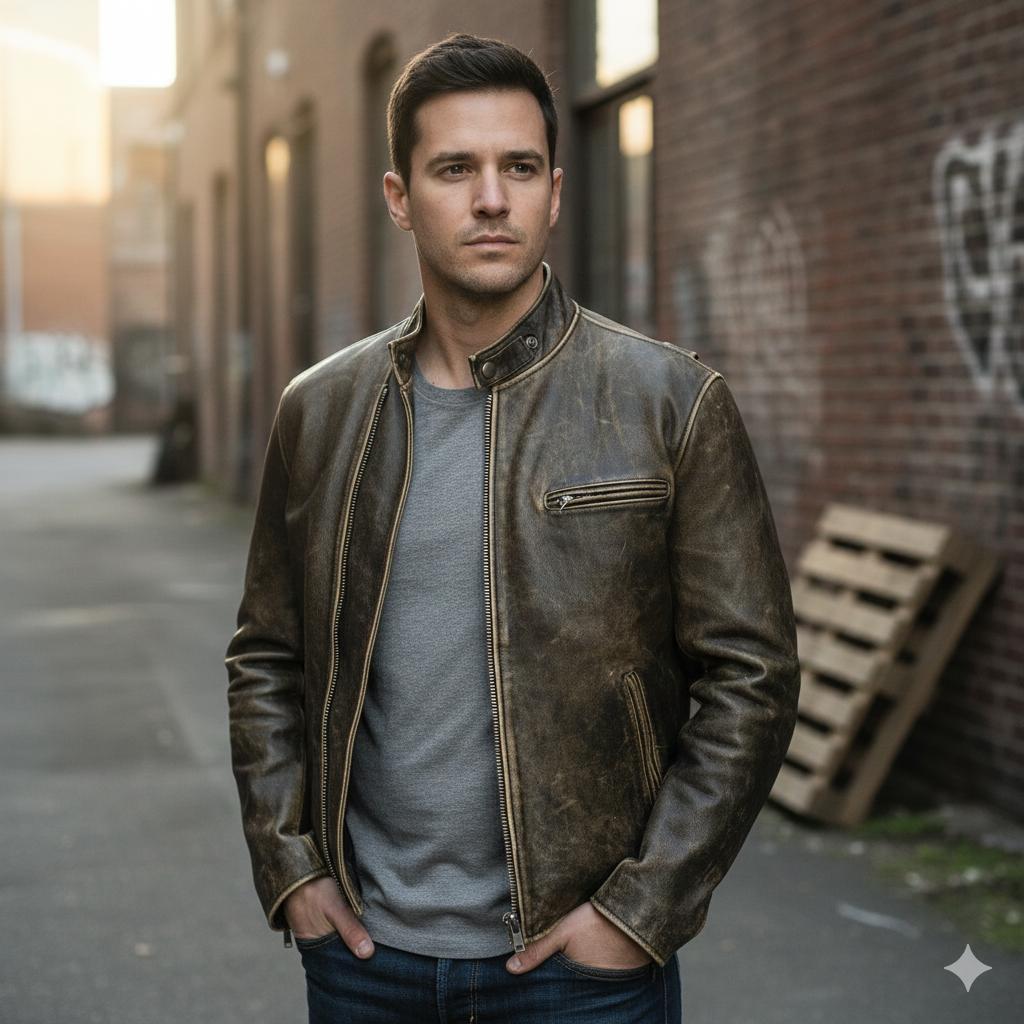 レザージャケット シングルライダース 本革 RAINBOW RBC メンズ L