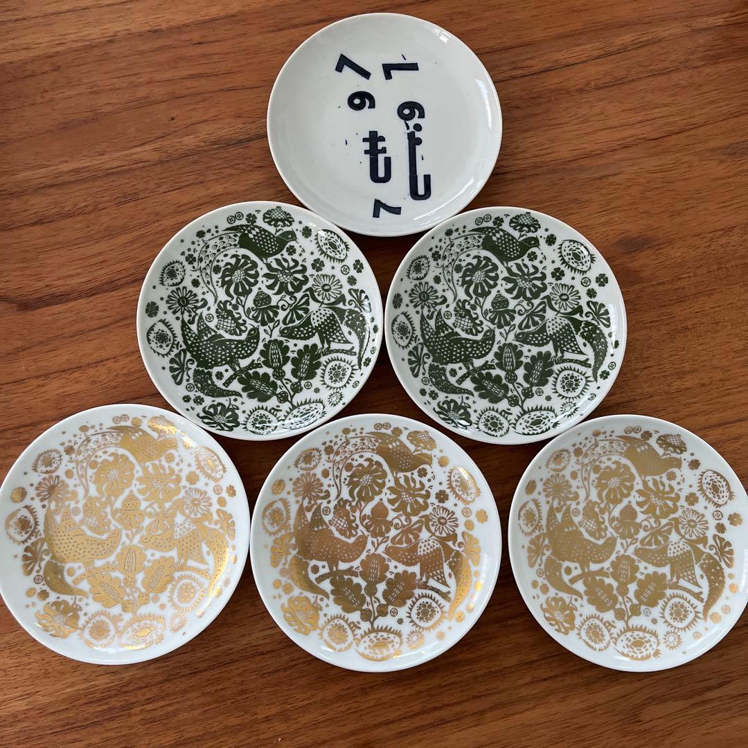 東屋　印判小皿 カッコーなど　6枚セット