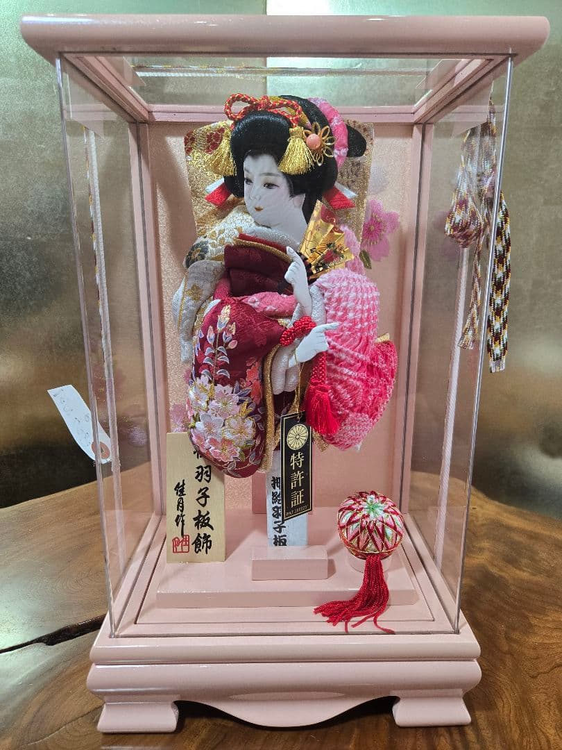 【展示品限り】正月飾り　羽子板　ケース飾り　※閉店セール　H29