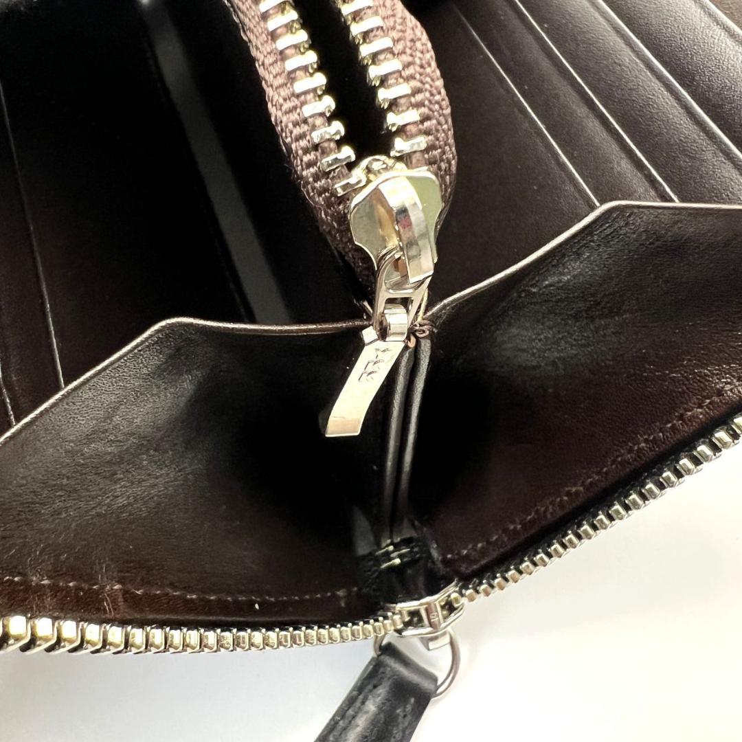 未使用品箱付 プレリー☆メンズジッピーウォレット 長財布 コードバン 本革 黒