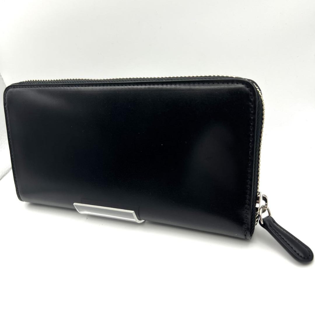 未使用品箱付 プレリー☆メンズジッピーウォレット 長財布 コードバン 本革 黒