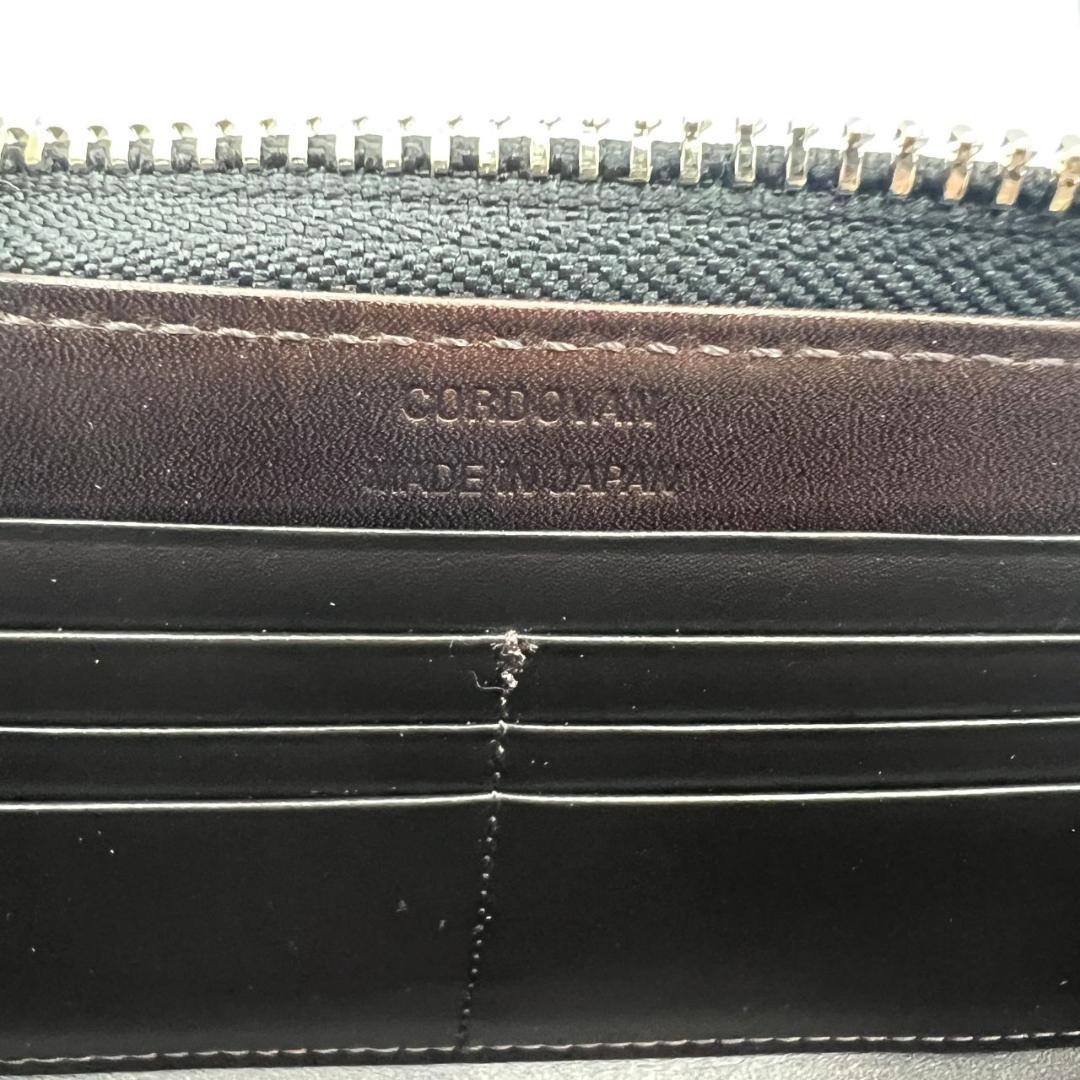 未使用品箱付 プレリー☆メンズジッピーウォレット 長財布 コードバン 本革 黒