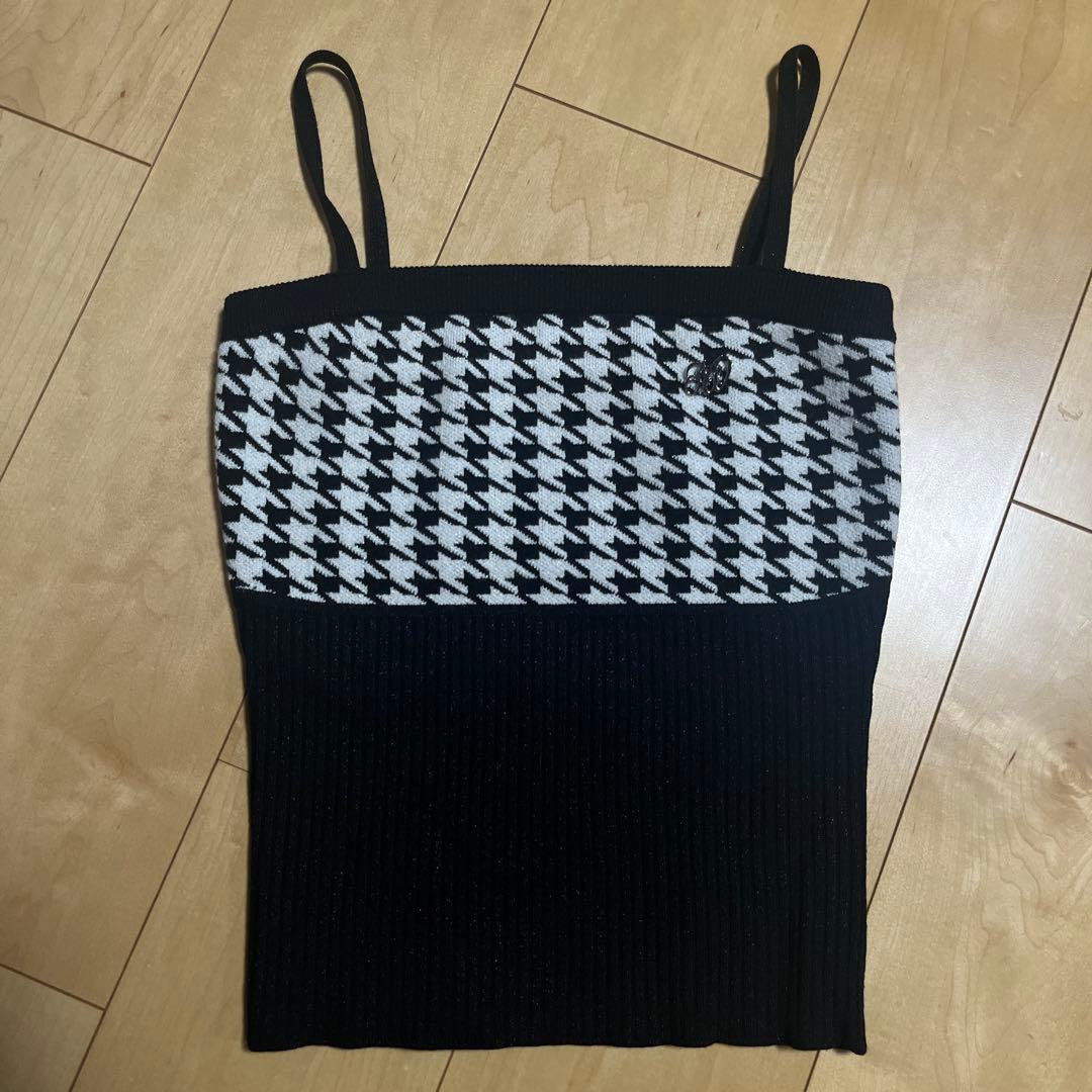 Honey mew ハニーミュウ 千鳥アンサンブルニットトップス