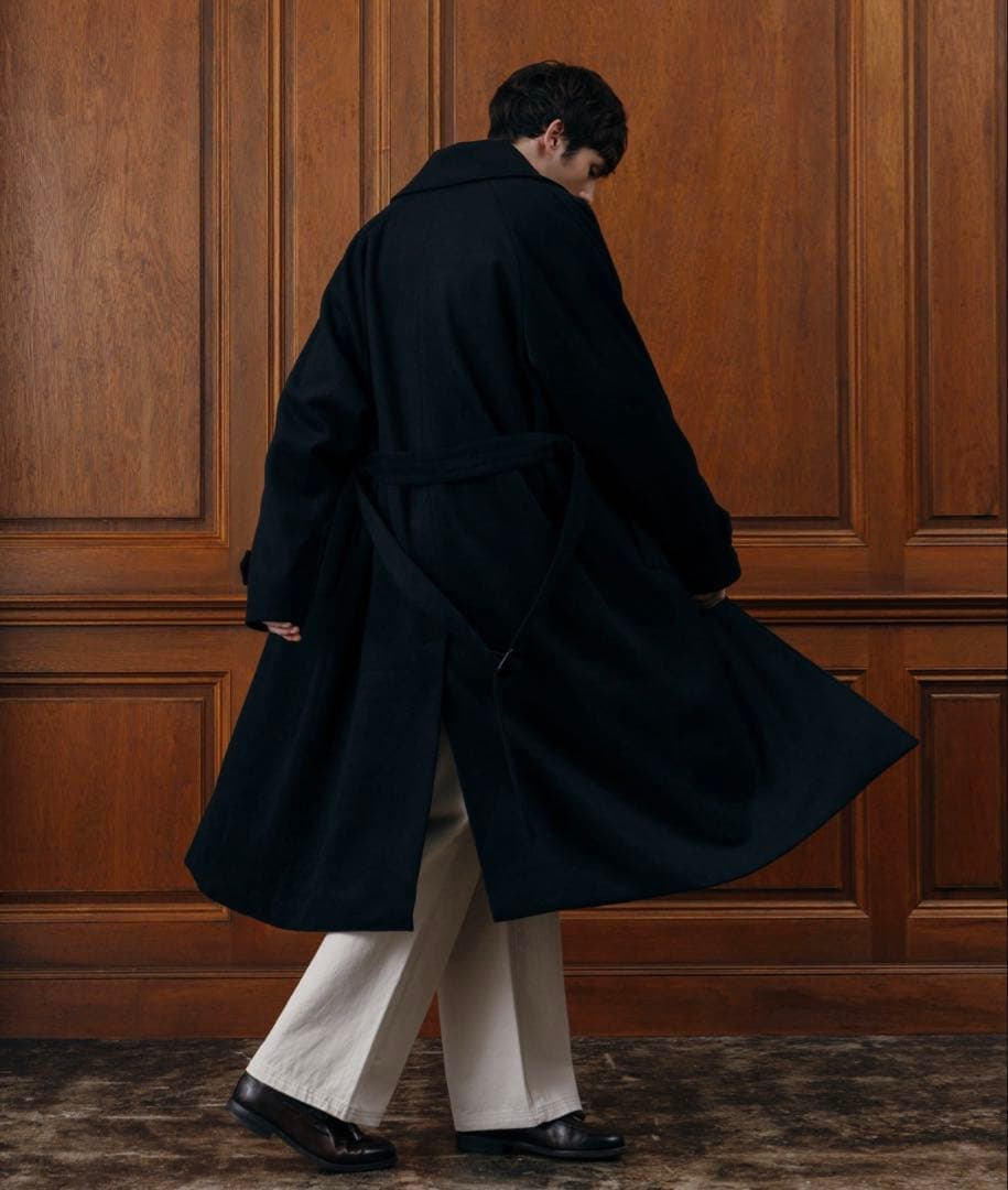 LURAKU ウールステンカラーロングコート