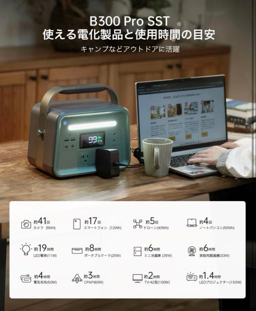 YOSHINO ヨシノ ポータブル電源 B300 Pro SST