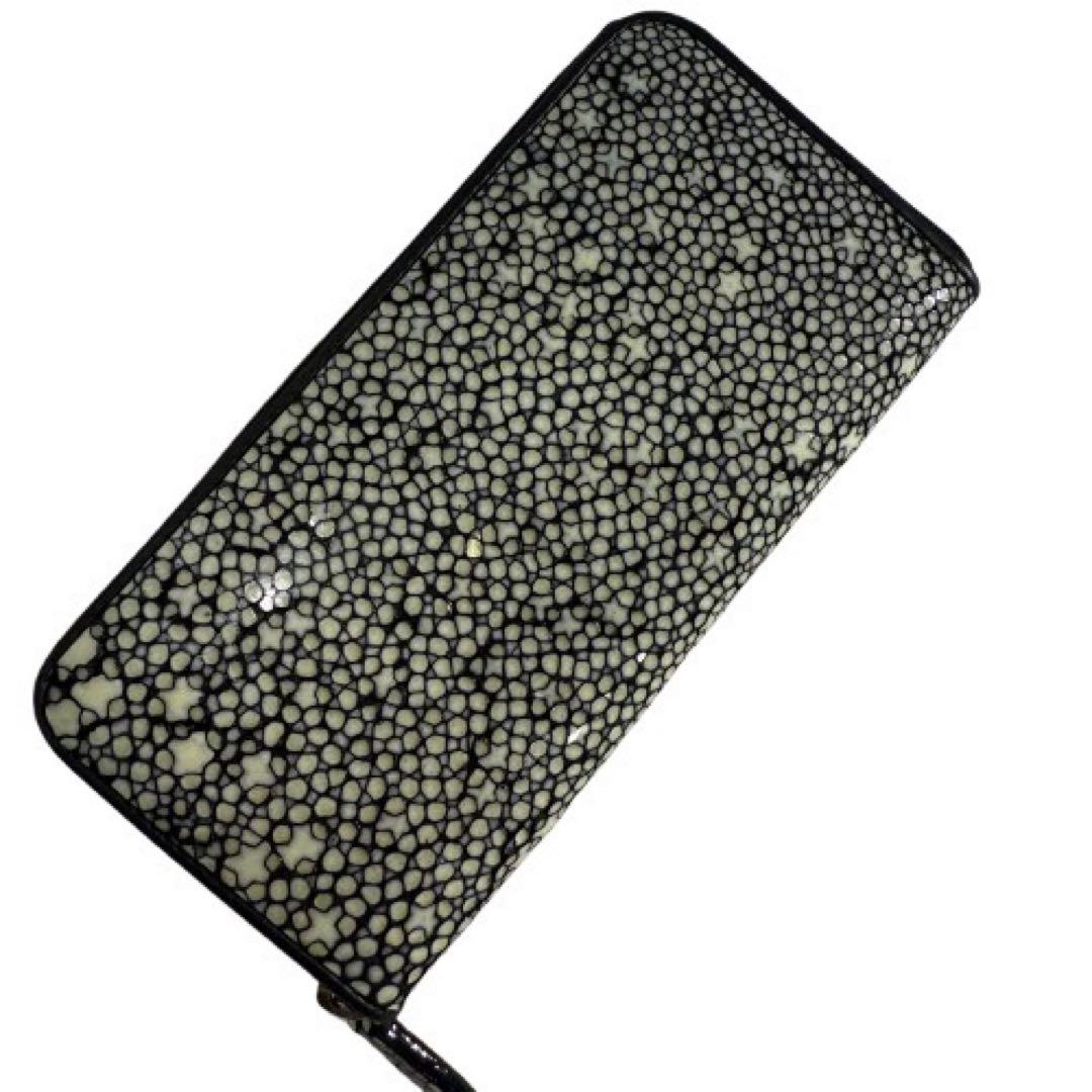 【新品】スタースティングレイ エイ革 長財布 ブラック ラウンドファスナー 本革