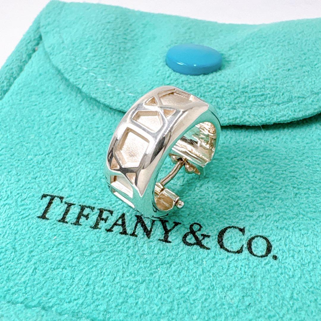 極美品 オールドティファニー アトラス フープ ピアス シルバー925