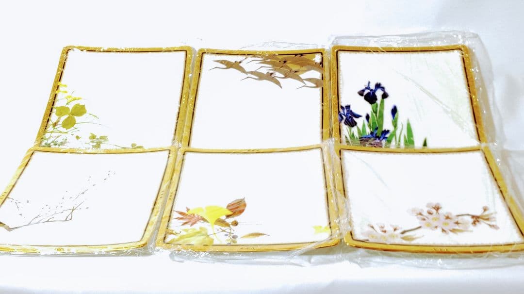 ノリタケ　四季彩舞曲スクエアプレート　６枚（絵変り）