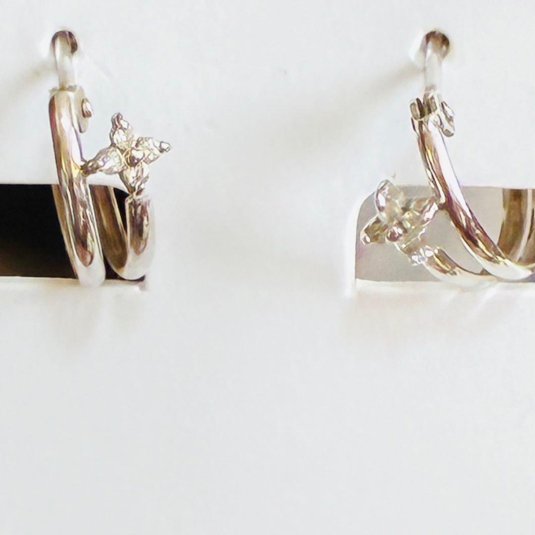 k14WG ダイヤモンドピアス　両耳　ホワイトゴールド