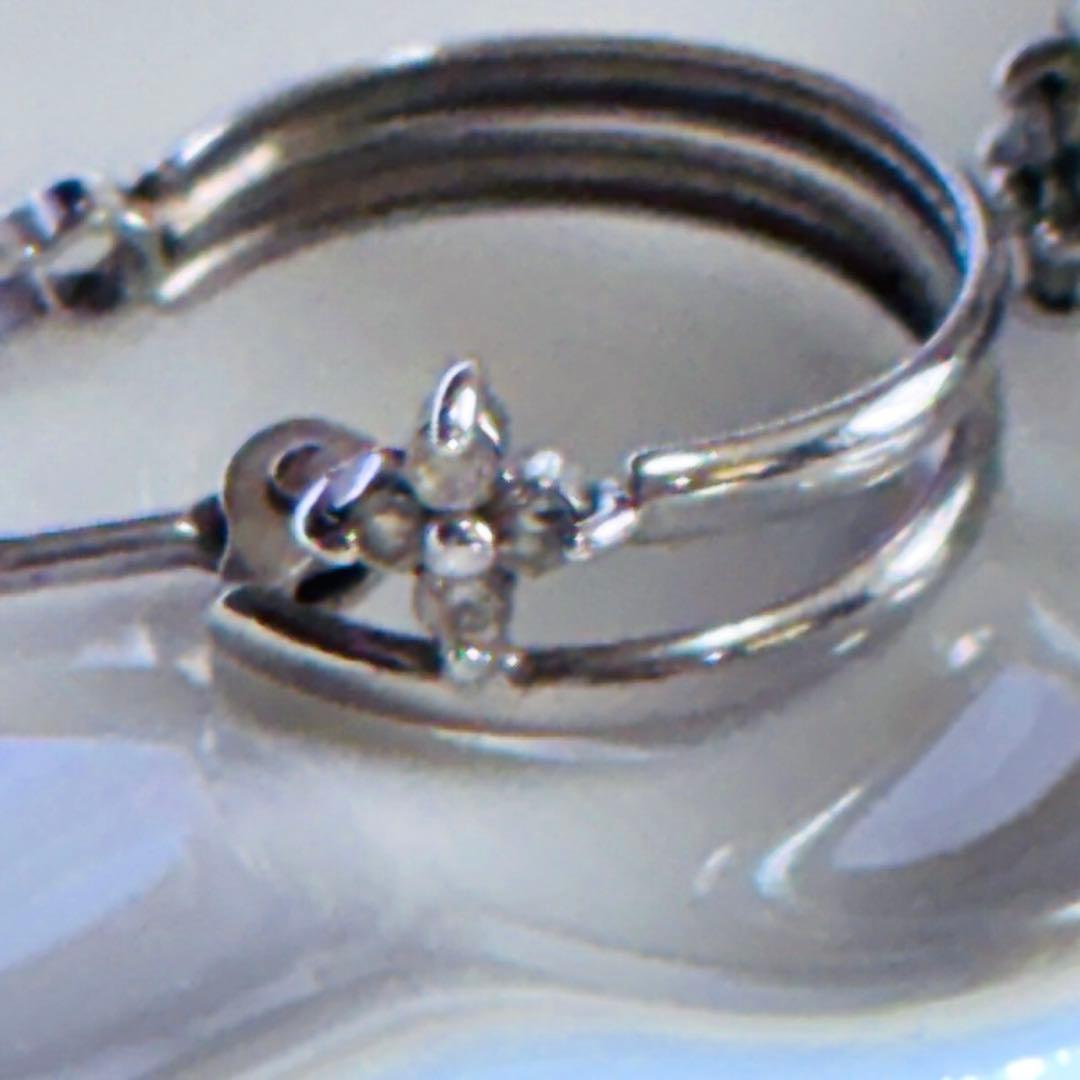 k14WG ダイヤモンドピアス　両耳　ホワイトゴールド