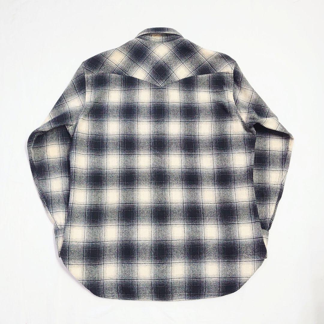 70s ペンドルトン 黒白 オンブレチェック シャドーチェック