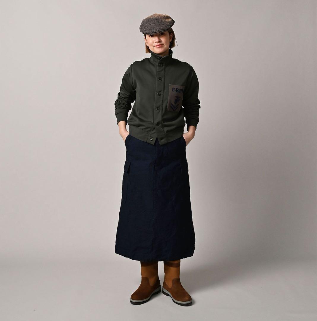 45R 45rpm バックサテンのカーゴスカート（インディゴ）　未使用