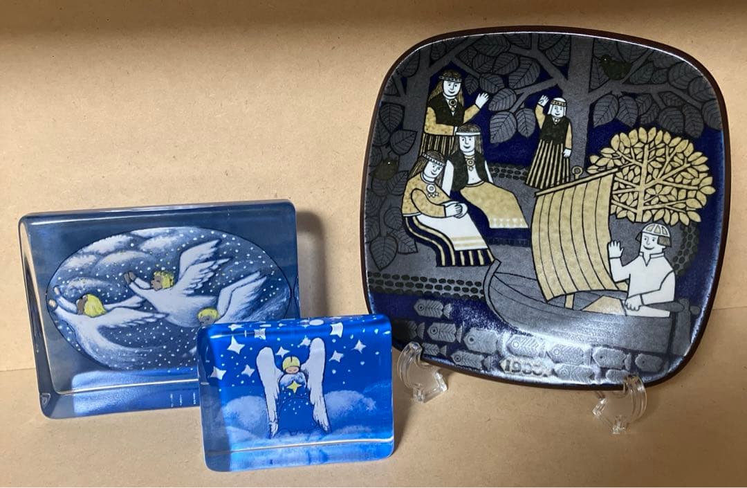 イッタラ　アラビア　iitala ガラスカード　絵皿