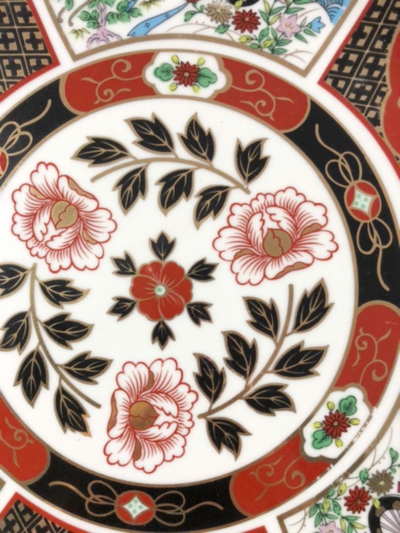 一尺五寸大皿　五社車　花鳥柄　絵皿　飾り皿　置物