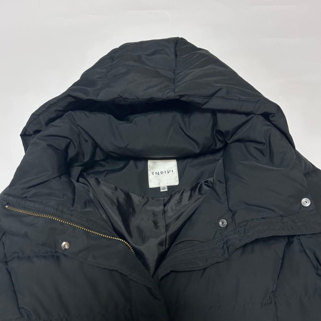 美品✨　INDIVI ダウンコート　40サイズ　フード取り外し　黒