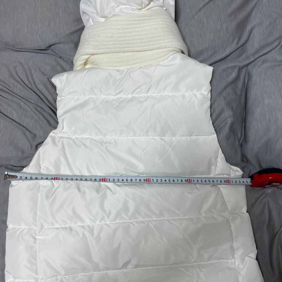 新品未使用！タグ付き　アンコキーヌ　ニット使いダウンベスト　ホワイト　LL