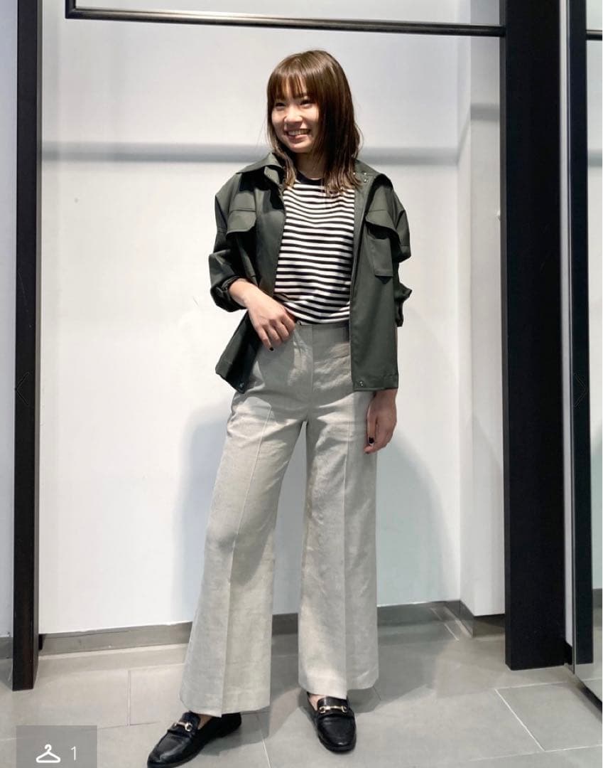 極美品 現行Theory ミリタリーサファリジャケット　スプルース　カーキS