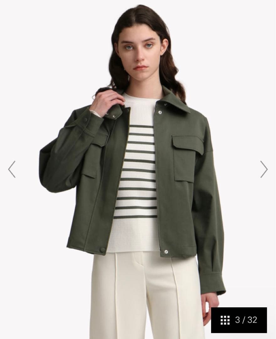 極美品 現行Theory ミリタリーサファリジャケット　スプルース　カーキS