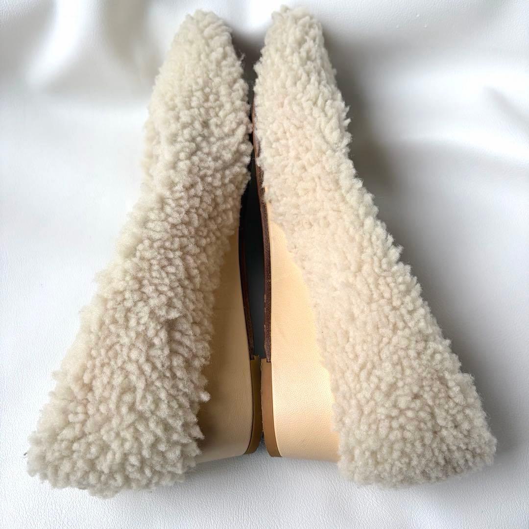 NEBULONI E. ネブローニ ムートン ボア パンプス ウエッジ 37