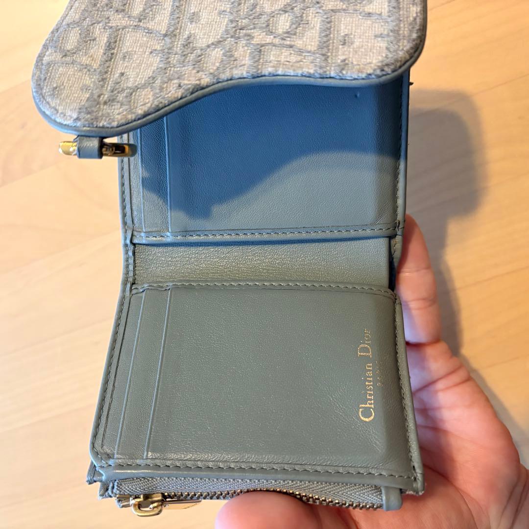 Christian Dior 三つ折り財布 グレー　中古
