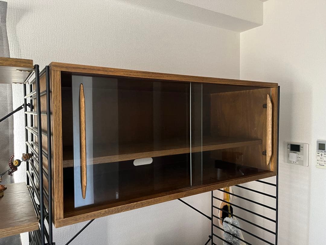 リセノ　R.U.S ガラスキャビネットミッドブラウン奥行き400