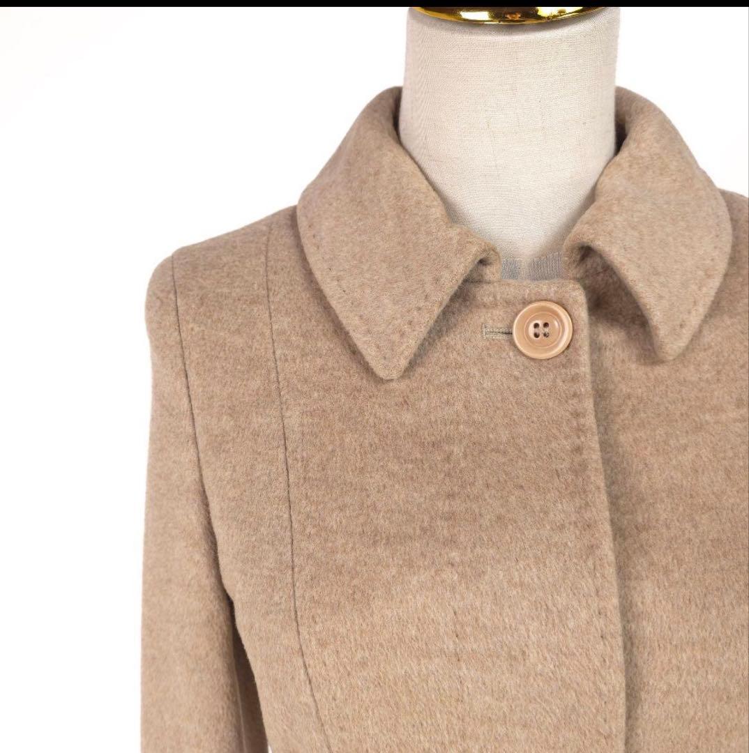 マックスマーラ ウール100% ベルト コート 36 ベージュ Aライン