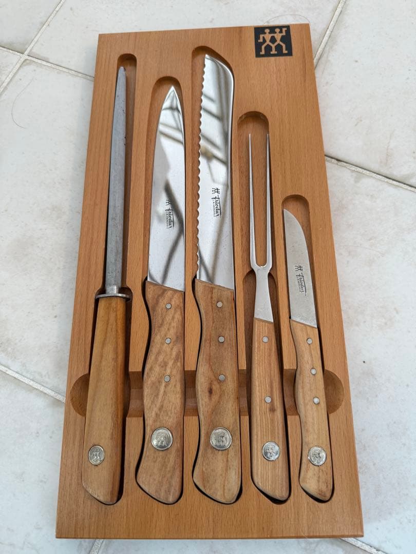 【未使用・希少】ヘンケルス Friodur ナイフセット 木製ハンド ルドイツ製