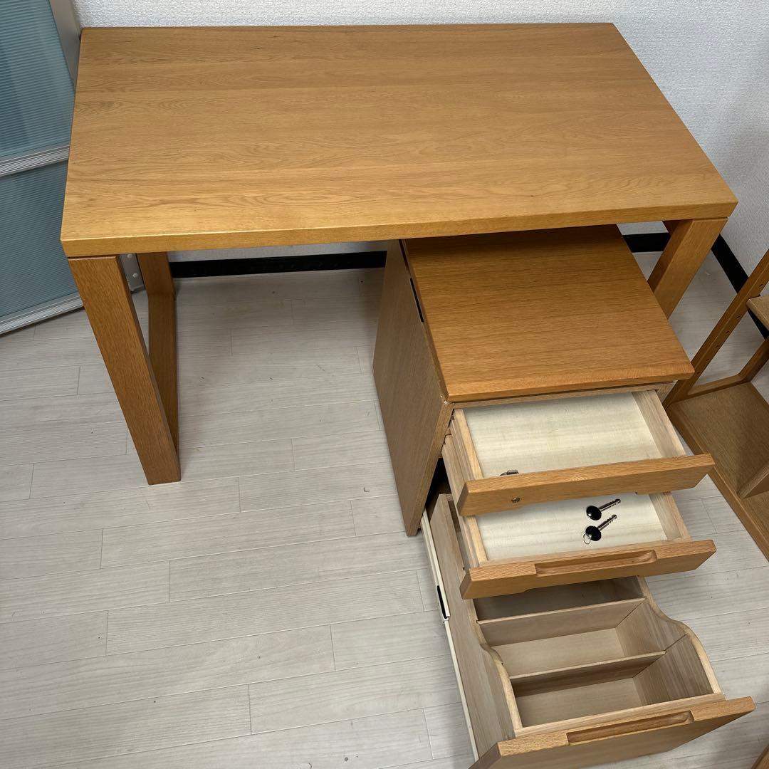 浜本工芸 8000デスクユニット（学習机、書棚、ワゴン、椅子）セット i1※