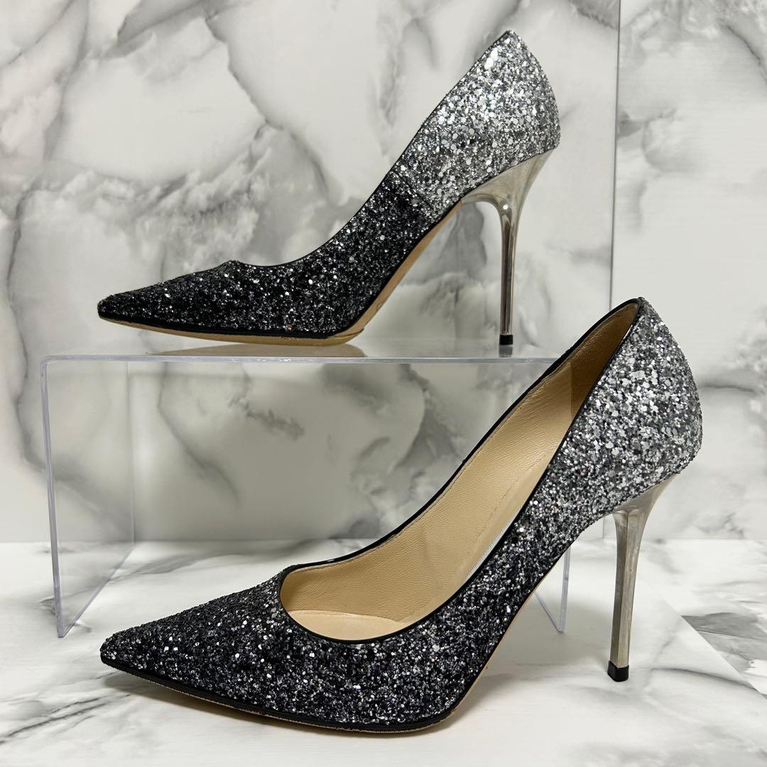 【美品】JIMMY CHOO ジミーチュウ グリッター パンプス ラメ 22cm