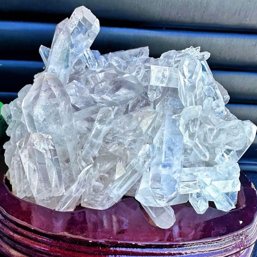 希少高透明度❗️マニカラン産キラキラ☆ヒマラヤ水晶クラスター超強いパワーA1396