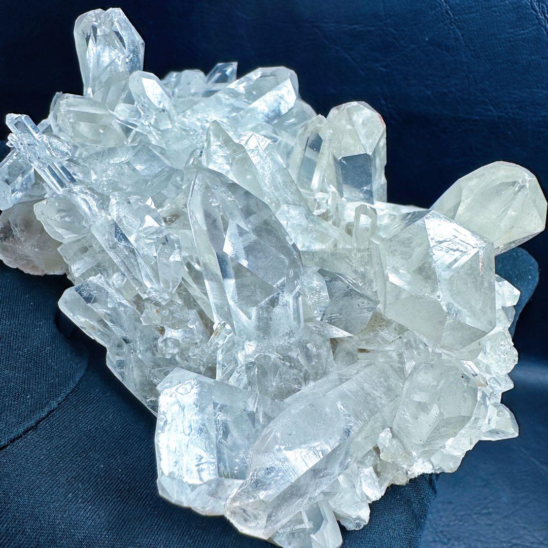 希少高透明度❗️マニカラン産キラキラ☆ヒマラヤ水晶クラスター超強いパワーA1396