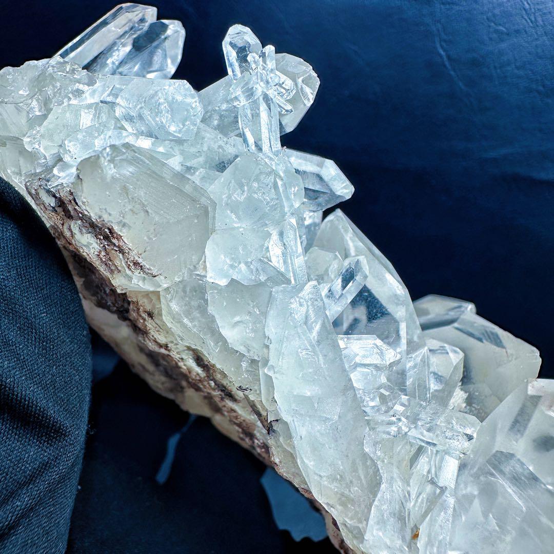 希少高透明度❗️マニカラン産キラキラ☆ヒマラヤ水晶クラスター超強いパワーA1396