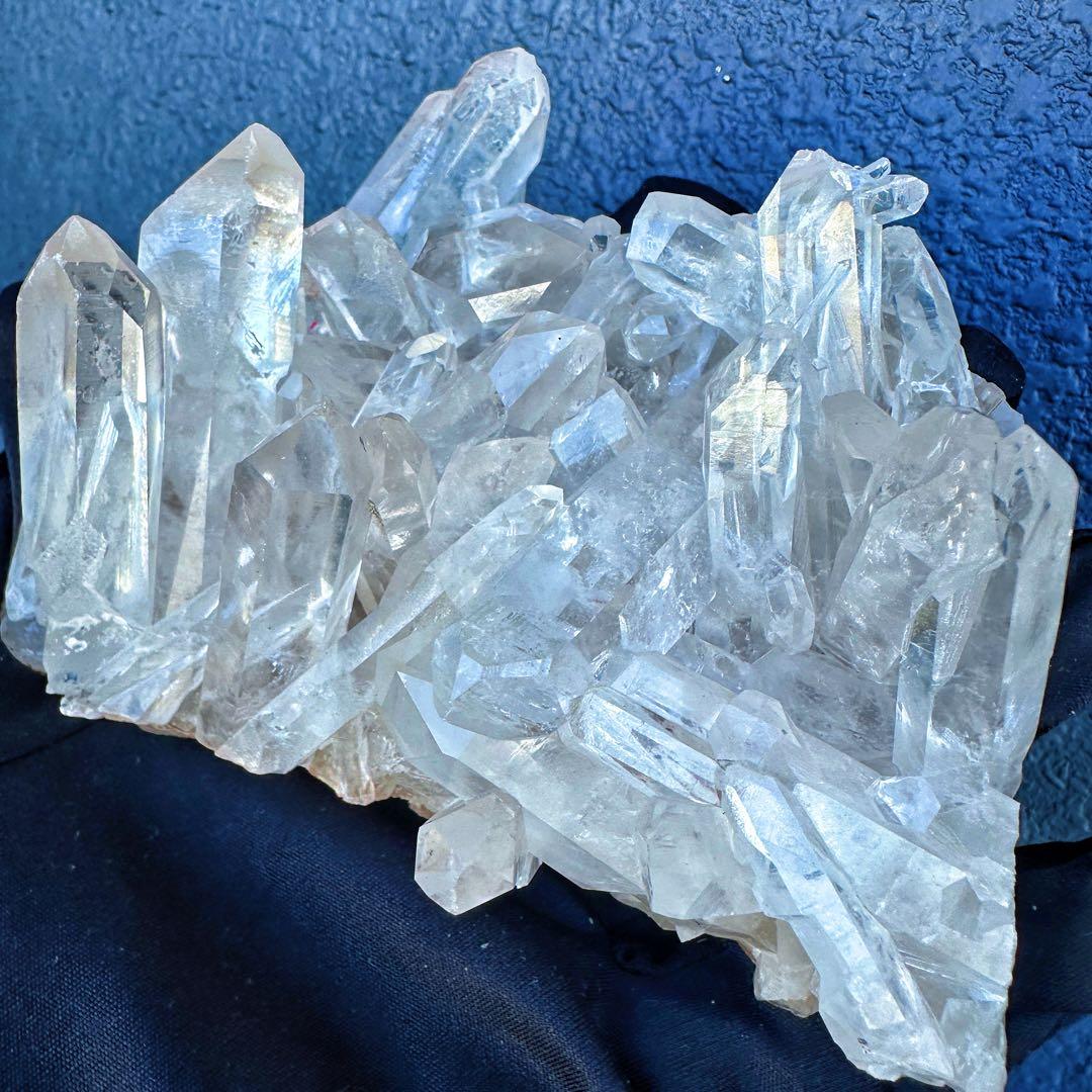 希少高透明度❗️マニカラン産キラキラ☆ヒマラヤ水晶クラスター超強いパワーA1396