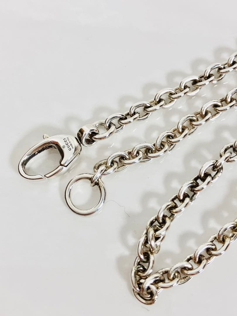 【超美品】GUCCI オーバルチェーン ネックレス 男女兼用　SV925