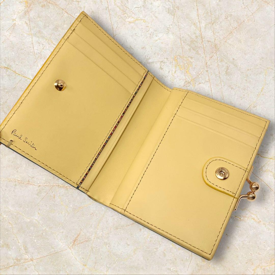 未使用 Paul Smith ポールスミス 二つ折り財布 カラードエッジ がま口