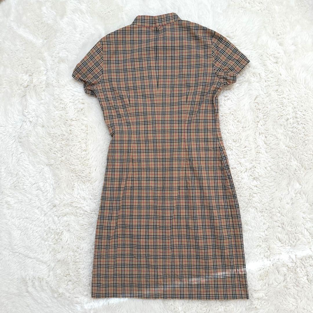 希少　バーバリーズ　ノバチェック　チャイナドレス　半袖ワンピース　160A