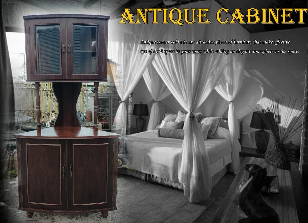 アンティーク☆コーナーキャビネット☆たのメル便《全国一律配送/設置料込み》