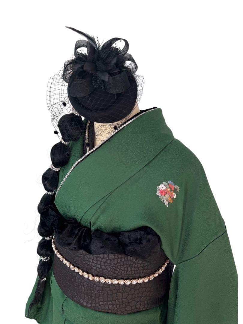 成人式前お値下げ！！【緑色グラデーション無地振袖】