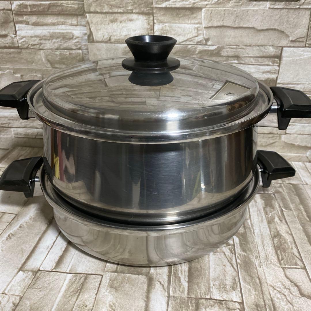 ロイヤルクイーン　ガス仕様　6コート、大フライパン、大蓋一枚、大ラック　　中古品