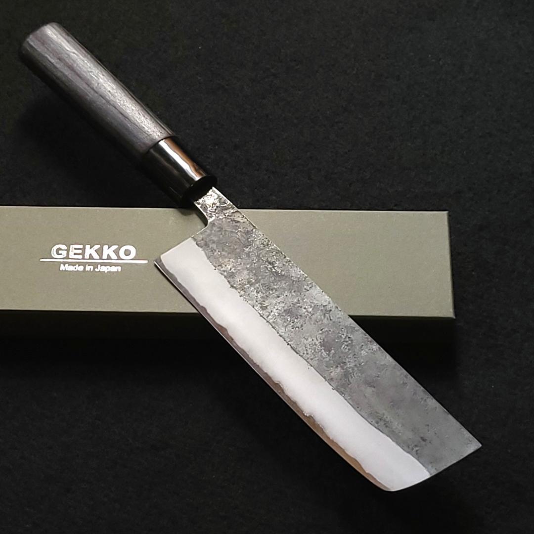 青紙２号クラッド　黒打　菜切型万能包丁160㎜　焼柄　G1635