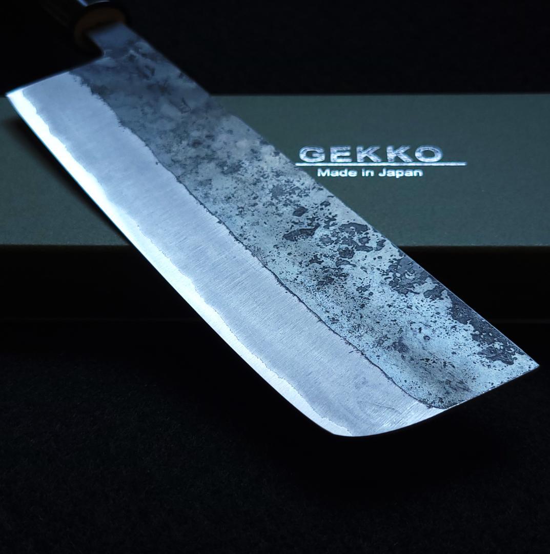 青紙２号クラッド　黒打　菜切型万能包丁160㎜　焼柄　G1635