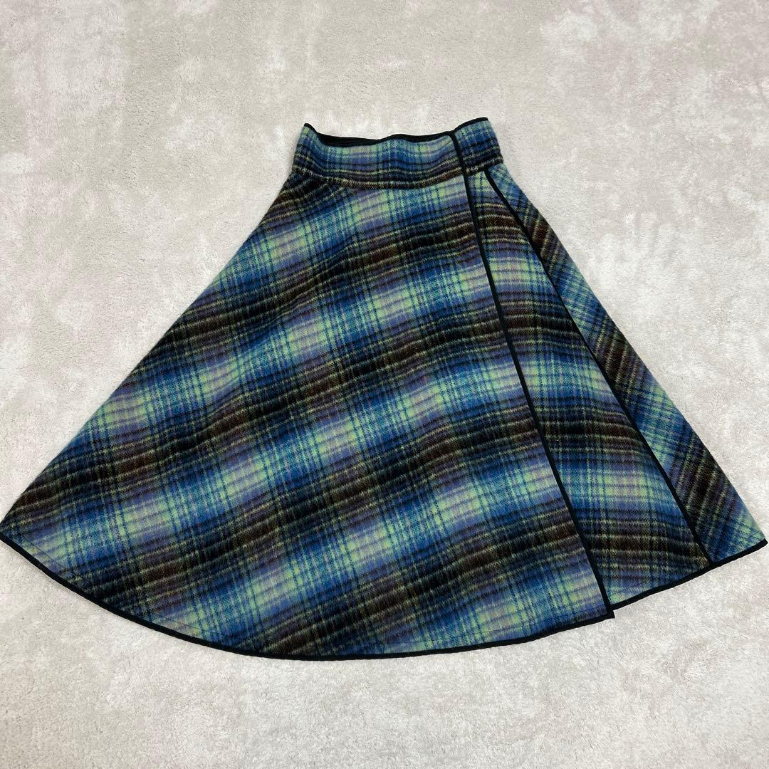 ♦︎極美品♦︎Y's♦︎ヨウジヤマモト♦︎青と黒のチェック柄巻きスカート