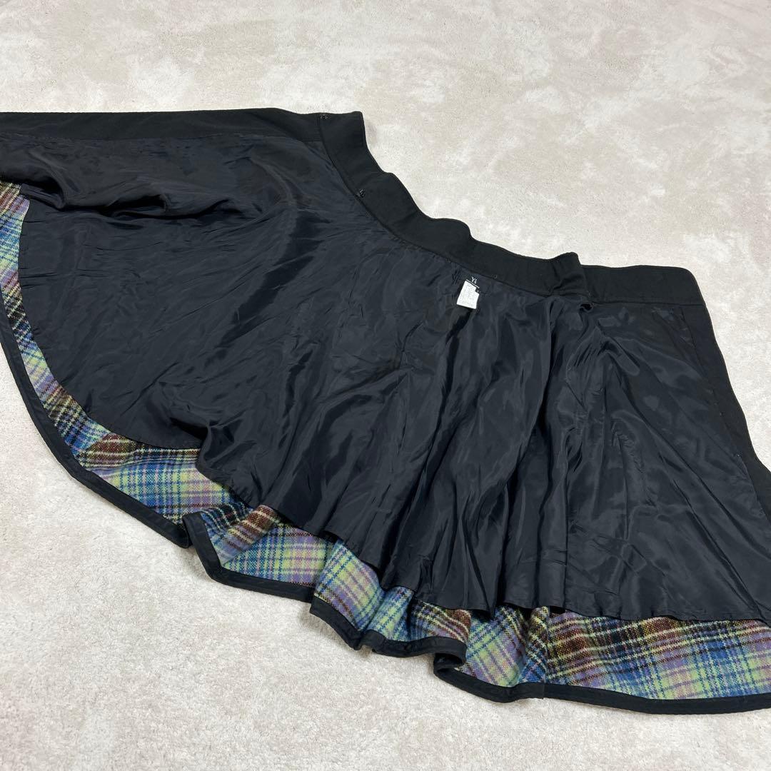 ♦︎極美品♦︎Y's♦︎ヨウジヤマモト♦︎青と黒のチェック柄巻きスカート