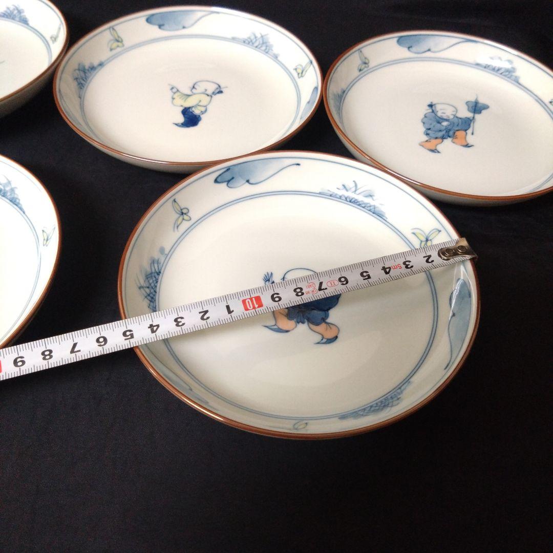 未使用 有田焼 幸祥窯　唐子　銘々皿5枚　縁起物　お祝い