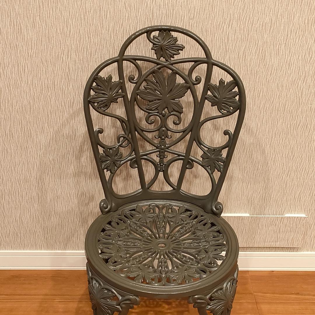〈美品〉鋳物　ガーデンチェア　フラワースタンド　ダイニングチェア