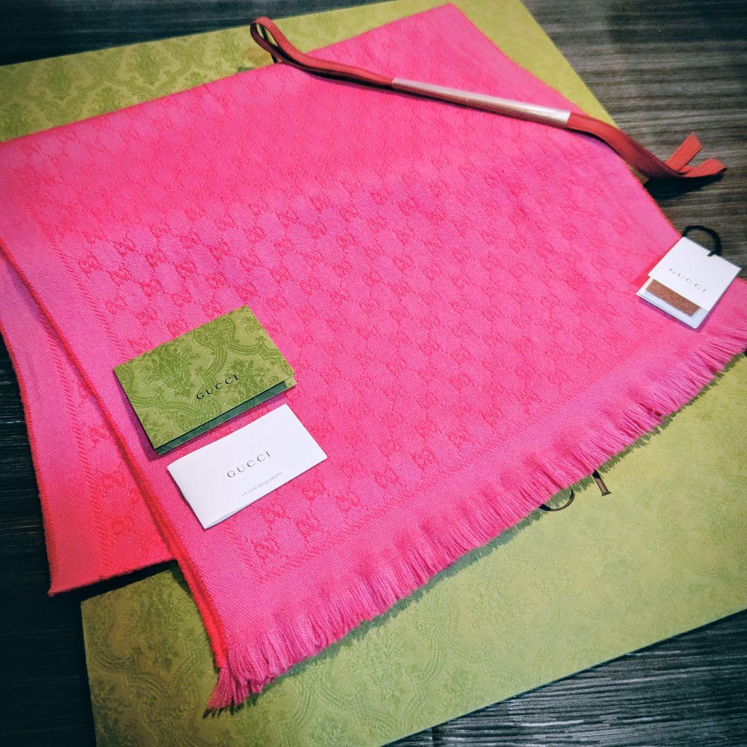 ❤美品箱付き❤GUCCI マフラー ストール ショールスカーフ❤ピンク❤