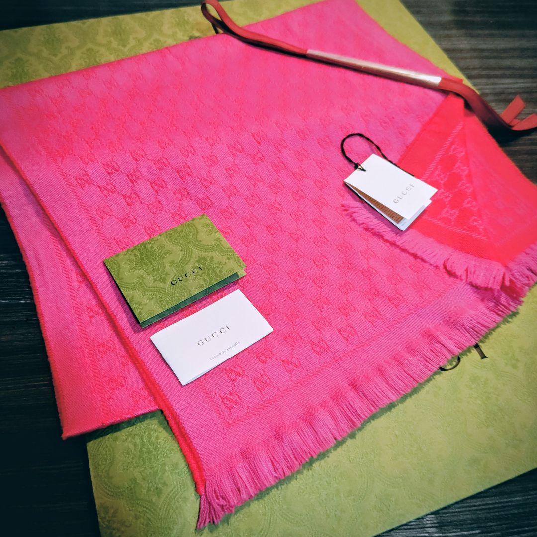 ❤美品箱付き❤GUCCI マフラー ストール ショールスカーフ❤ピンク❤