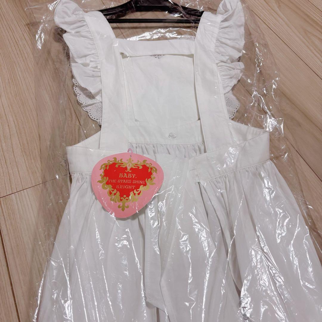 BABY 本店13周年限定 ハートエプロン オフシロ×ピンク